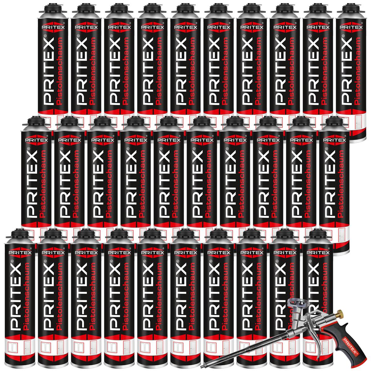 Bauschaum Set 30 x Pistolenschaum 750 ml inkl. Schaumpistole